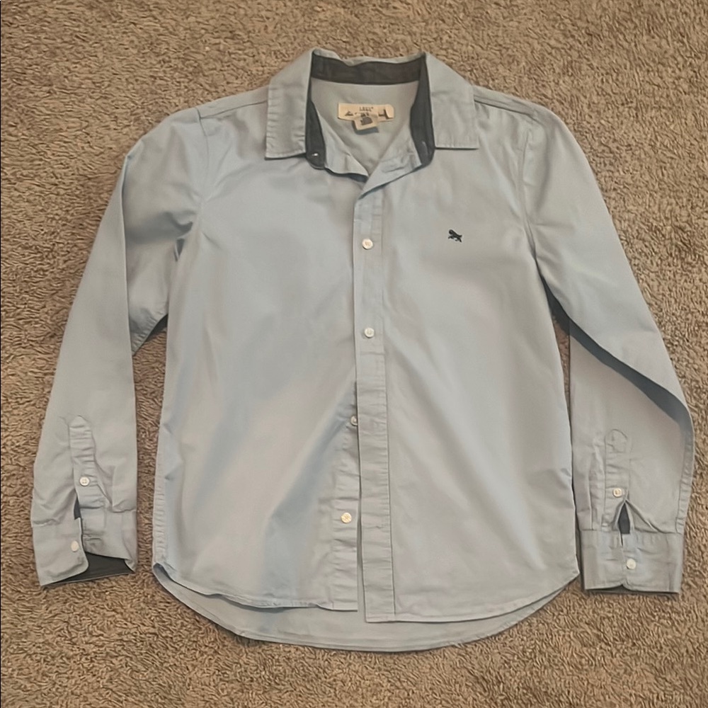 H&M Blue Button Down Shirt Classic Cotton Blend